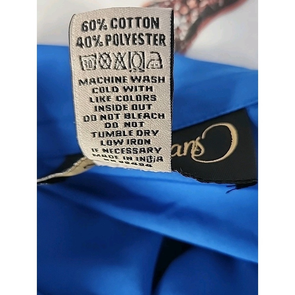 New Spoon Jeans Women's 3X Sleeveless Collared Crop Top Royal Blue Ruched Center - Picture 10 of 10